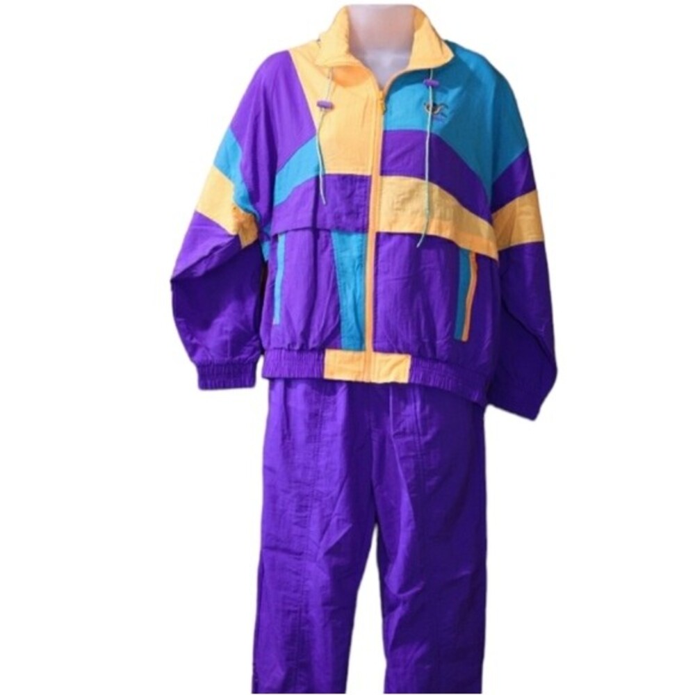 Cross Sport Prince Purple Vintage Track Suit Swishy Suit Matching Set Small